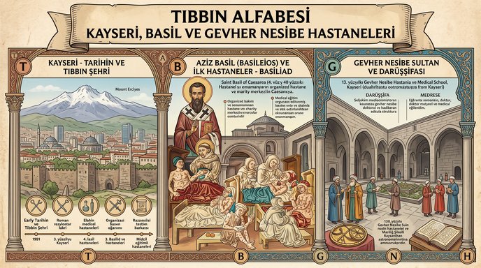Tıbbın Alfabesi: Kayseri, Basil ve Gevher Nesibe Hastaneleri makalesinin görseli